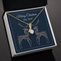 Merry Christmas My Deer Necklace (14K White Gold or 18k Yellow Gold plated)