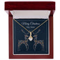 Merry Christmas My Deer Necklace (14K White Gold or 18k Yellow Gold plated)