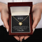 Love Knot Necklace for Wife (14k White Gold over Stainless Steel & Yellow Gold options)