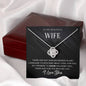 Love Knot Necklace for Wife (14k White Gold over Stainless Steel & Yellow Gold options)