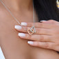 Soulmate Interlocking Hearts Necklace - Steel/Rose Gold Finish or Gold Finish Options