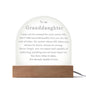 Engraved Acrylic Message to my Granddaughter
