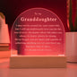 Engraved Acrylic Message to my Granddaughter