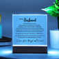 To My Husband - Printed Acrylic Plaque - I Can't Live Without You