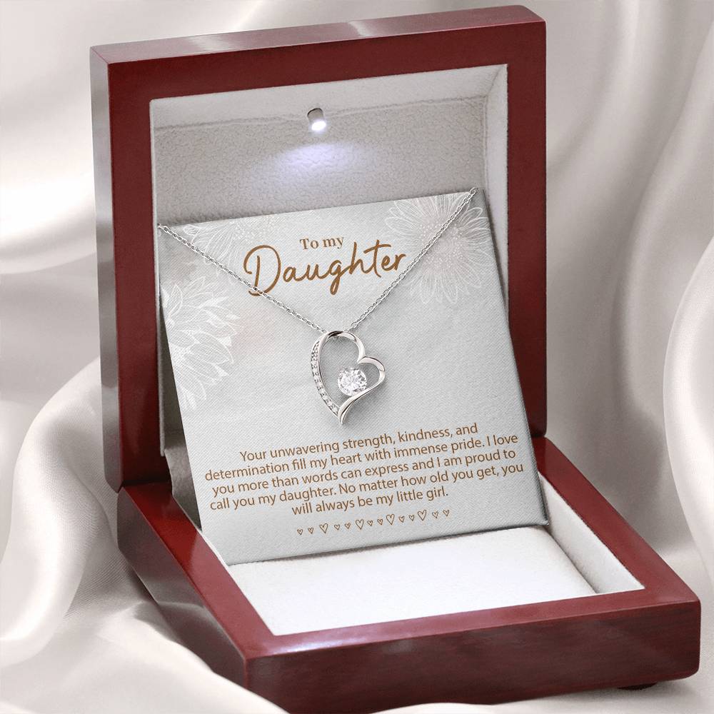 Forever Love Necklace for Daughter - White Gold plated and Yellow Gold options