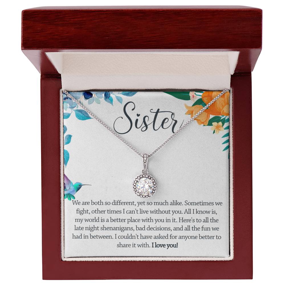 White gold plated necklace for sister