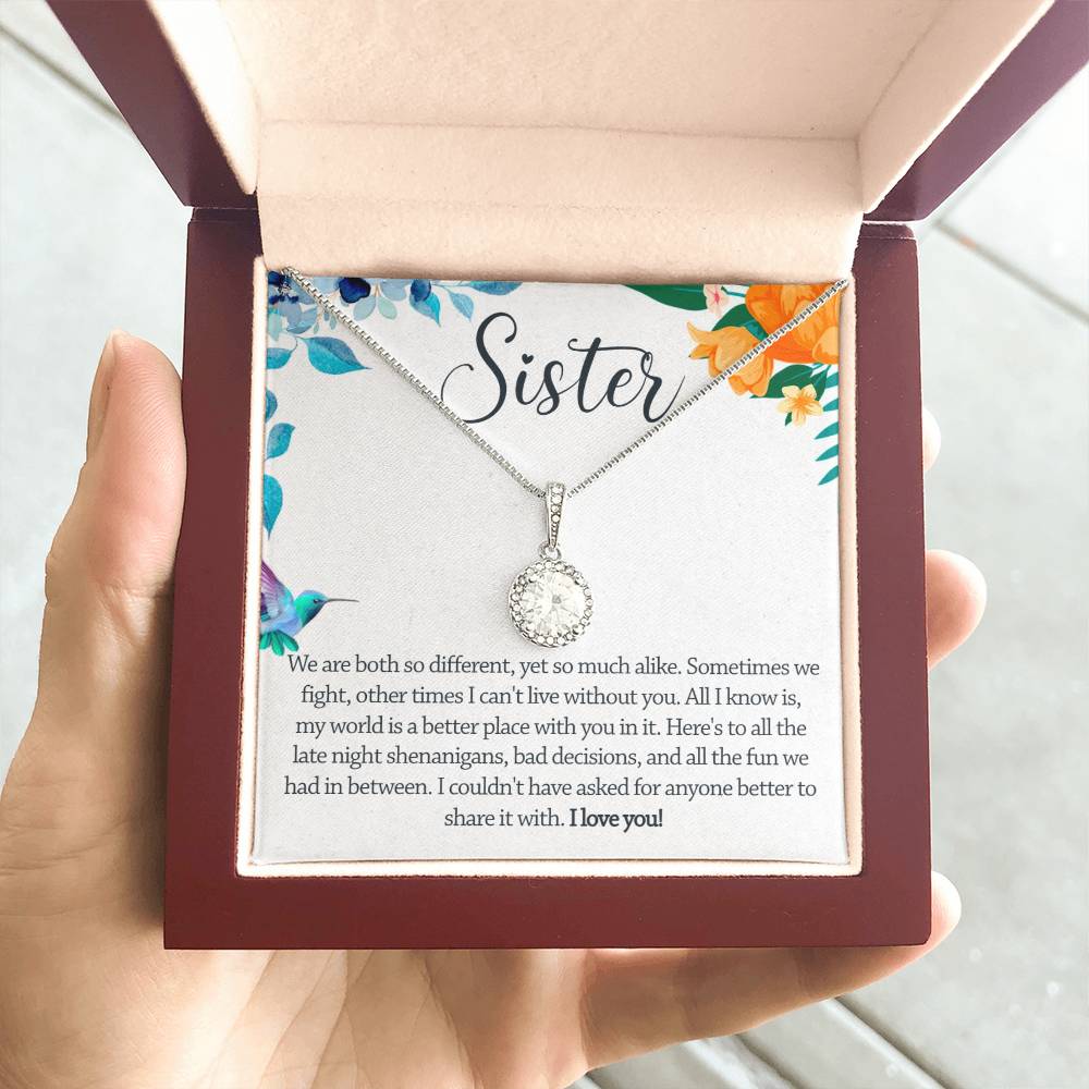 Necklace for Sister | 14k White Gold Finish