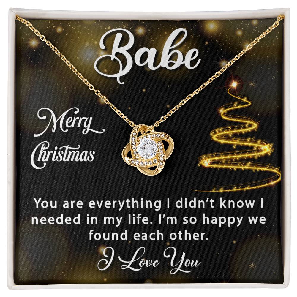 Merry Christmas Babe Necklace (White Gold or Yellow Gold finish)