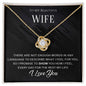 Love Knot Necklace for Wife (14k White Gold over Stainless Steel & Yellow Gold options)