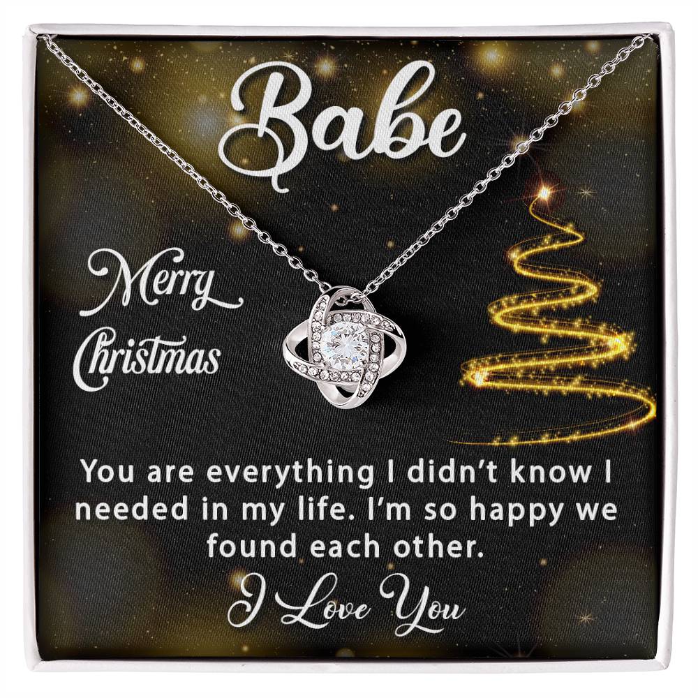 Merry Christmas Babe Necklace (White Gold or Yellow Gold finish)