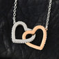 Soulmate Interlocking Hearts Necklace - Steel/Rose Gold Finish or Gold Finish Options