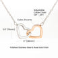 Soulmate Interlocking Hearts Necklace - Steel/Rose Gold Finish or Gold Finish Options