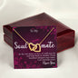 Soulmate Interlocking Hearts Necklace - Steel/Rose Gold Finish or Gold Finish Options