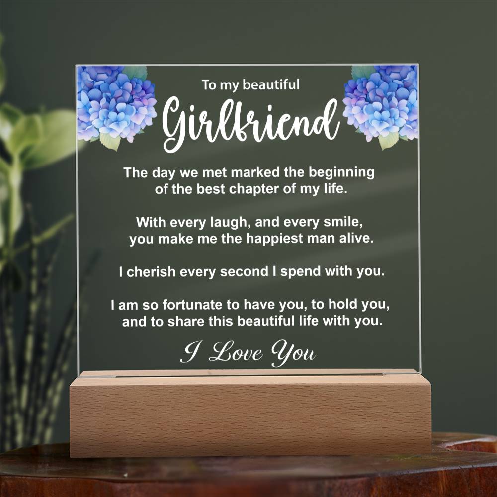 To My Girlfriend - Printed Acrylic Plaque - I'm So Fortunate To Have You