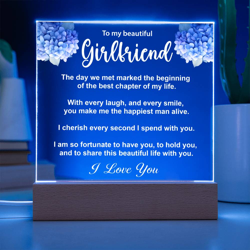 To My Girlfriend - Printed Acrylic Plaque - I'm So Fortunate To Have You