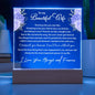 To My Wife - Printed Acrylic Plaque - I Can't Live Without You