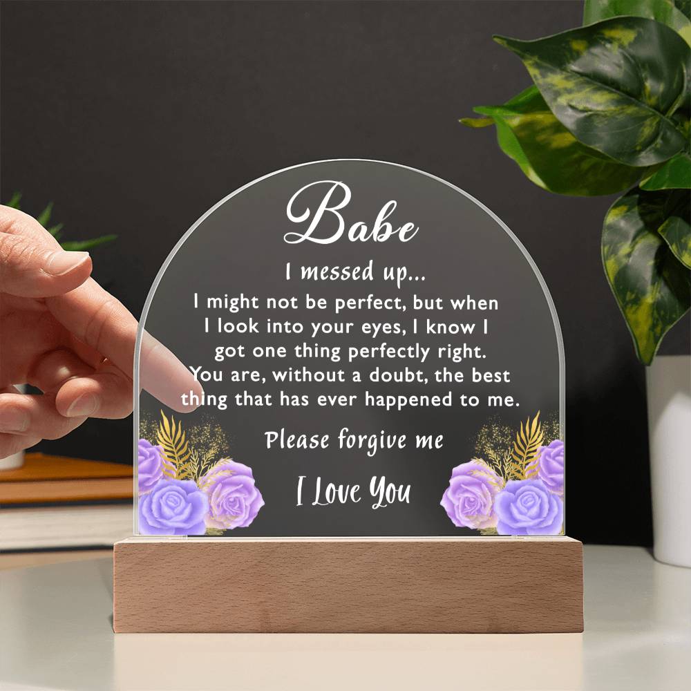 Babe, I messed up - Apology Acrylic Plaque