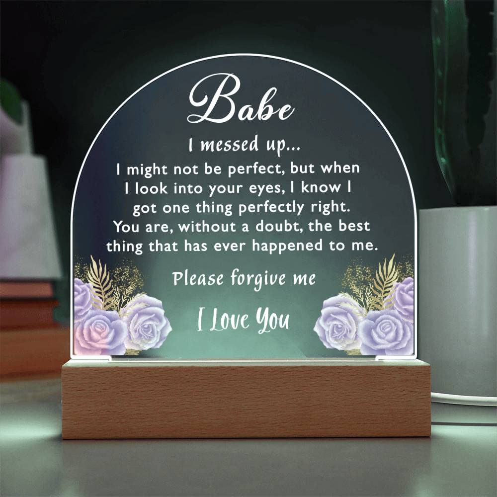 Babe, I messed up - Apology Acrylic Plaque