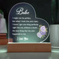 Printed Acrylic Heart for Babe With Roses - I might not be perfect...