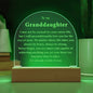 Engraved Acrylic Message to my Granddaughter