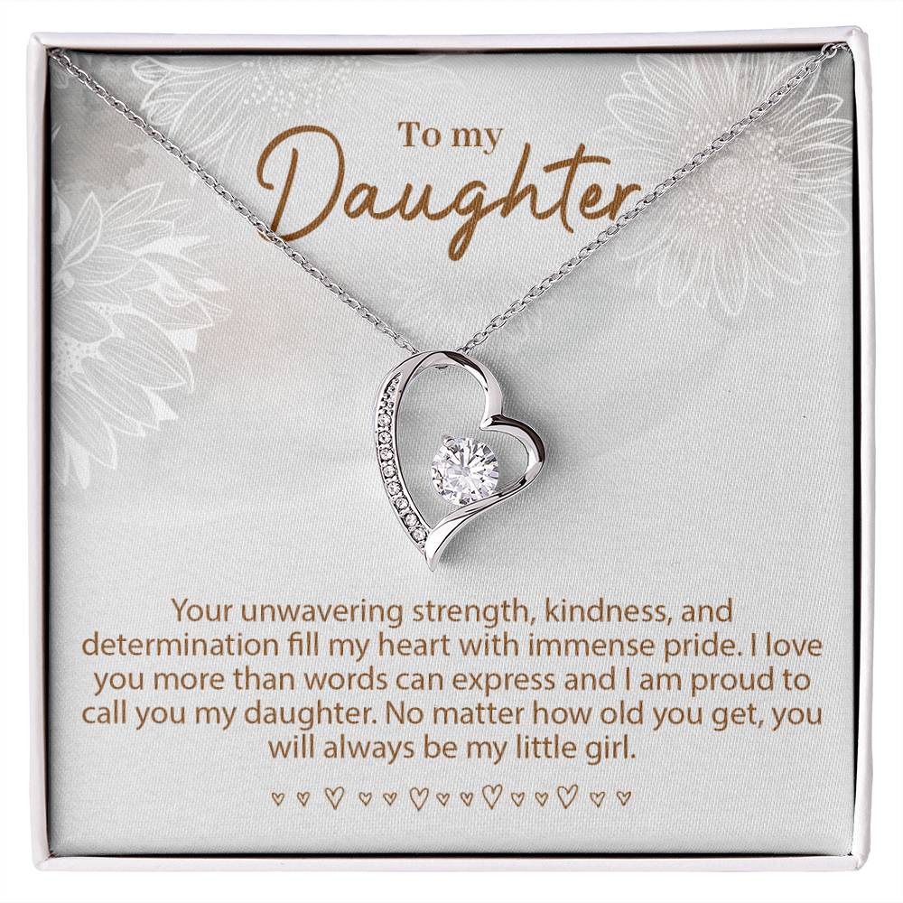 Forever Love Necklace for Daughter - White Gold plated and Yellow Gold options