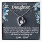 To Daughter From Dad - 14k White Gold or 18k Yellow Gold finish