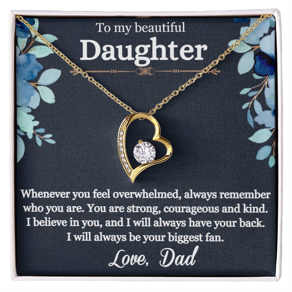 To Daughter From Dad - 14k White Gold or 18k Yellow Gold finish