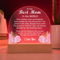 To my Mom - The Best Mom in the World Acrylic Plaque