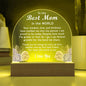 To my Mom - The Best Mom in the World Acrylic Plaque