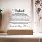 To My Husband - Printed Acrylic Plaque - I Can't Live Without You