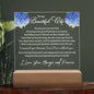 To My Wife - Floral Printed Acrylic Plaque - I Can't Live Without You