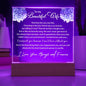 To My Wife - Floral Printed Acrylic Plaque - I Can't Live Without You