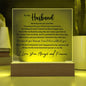 To My Husband - Printed Acrylic Plaque - I Can't Live Without You