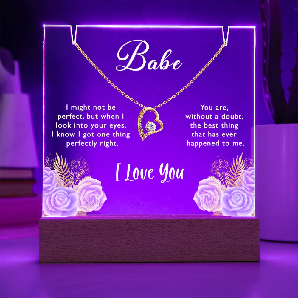 Necklace & Acrylic Keepsake Bundle for Babe - I might not be perfect