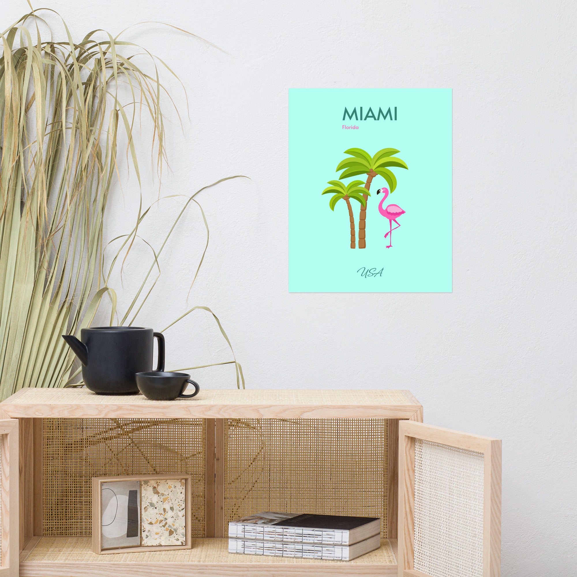 Miami, Florida - Minimalist Travel Poster Aesthetic