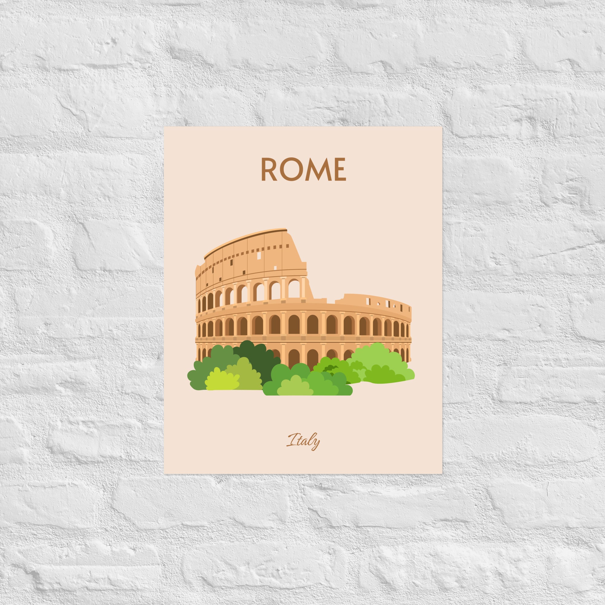 Rome, Italy - Minimalist Travel Poster Aesthetic