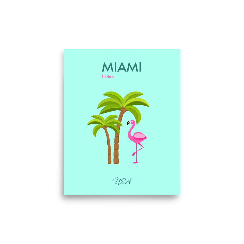 Miami, Florida - Minimalist Travel Poster Aesthetic