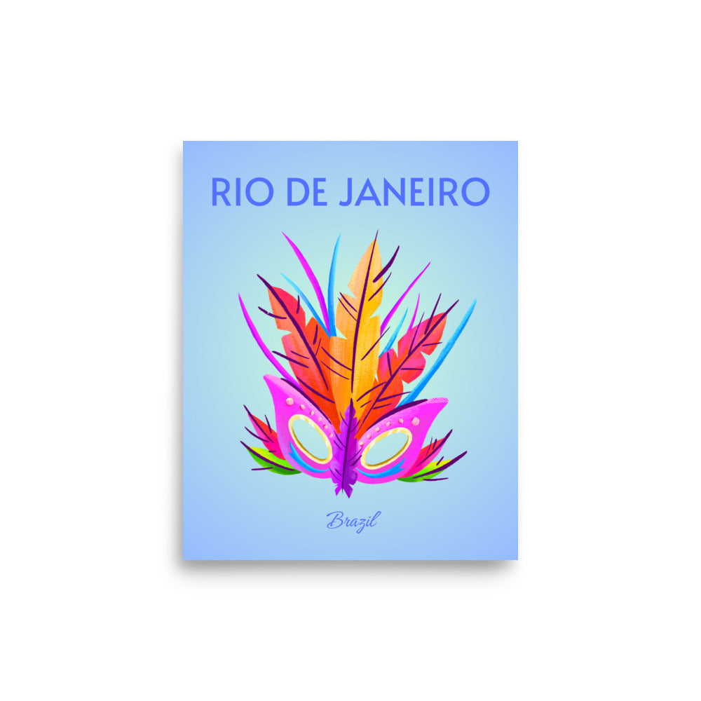 Rio, Brazil - Minimalist Travel Poster Aesthetic