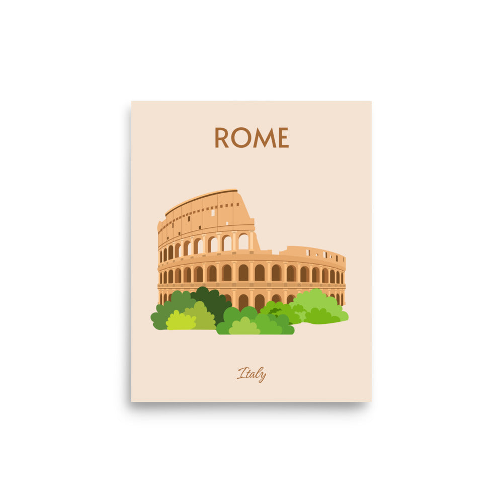 Rome, Italy - Minimalist Travel Poster Aesthetic