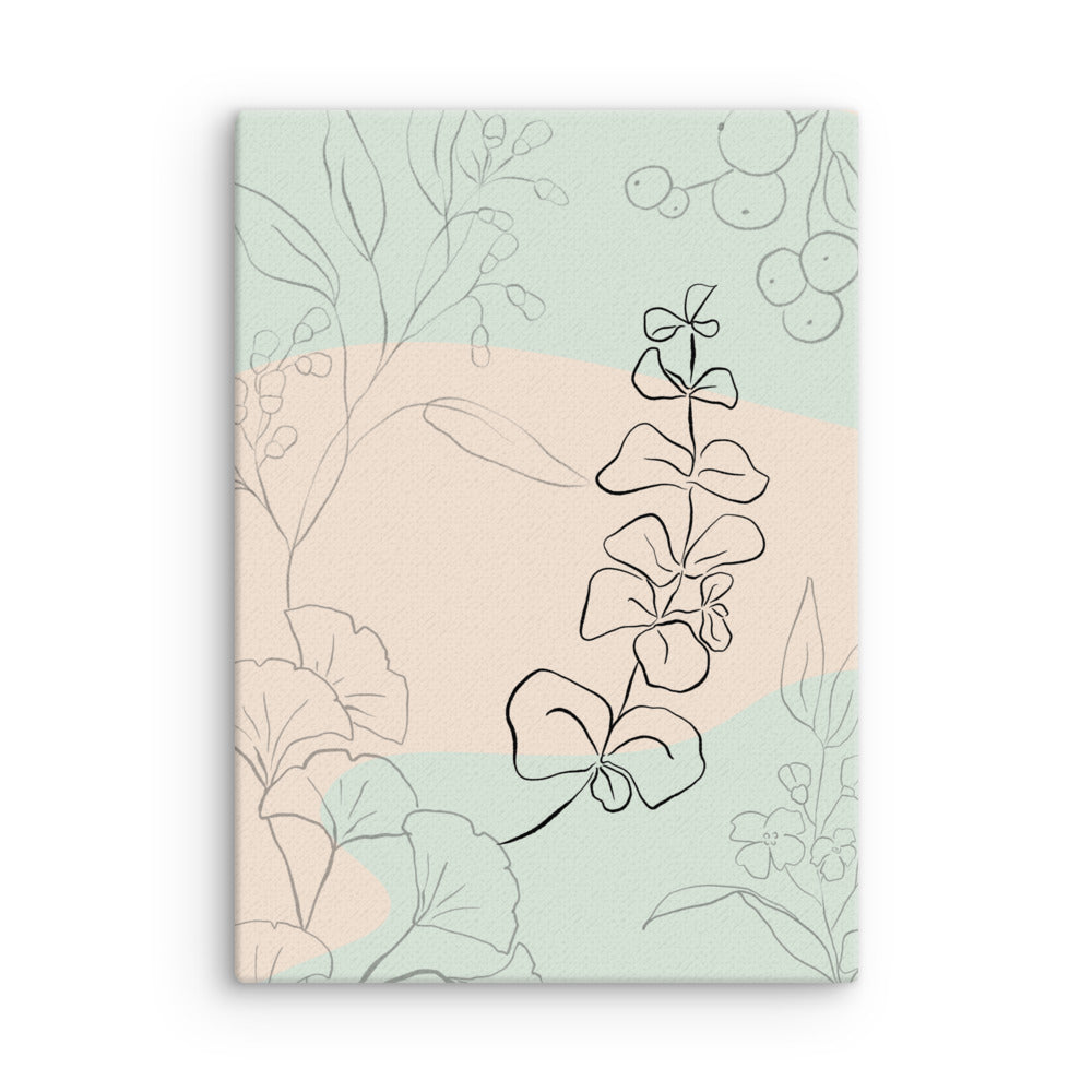 Boho Plant Outlines - Thin Canvas Print